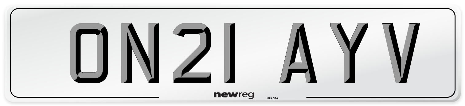 ON21 AYV Number Plate from New Reg